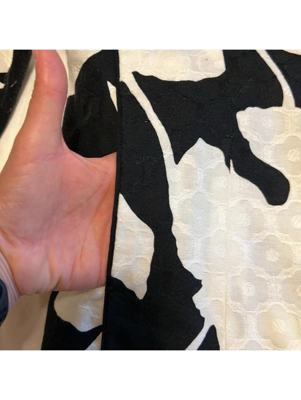 Chico's Textured Print Open Front Jacket 3/4 Sleeve Size 2 (12/14) - Picture 7 of 8